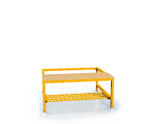 Vorbänk mit Buchenlatten - mit kippbarem Rost 375 x 800 x 800